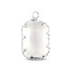 Crystal glass charm rectangle 13mm Crystal-silver